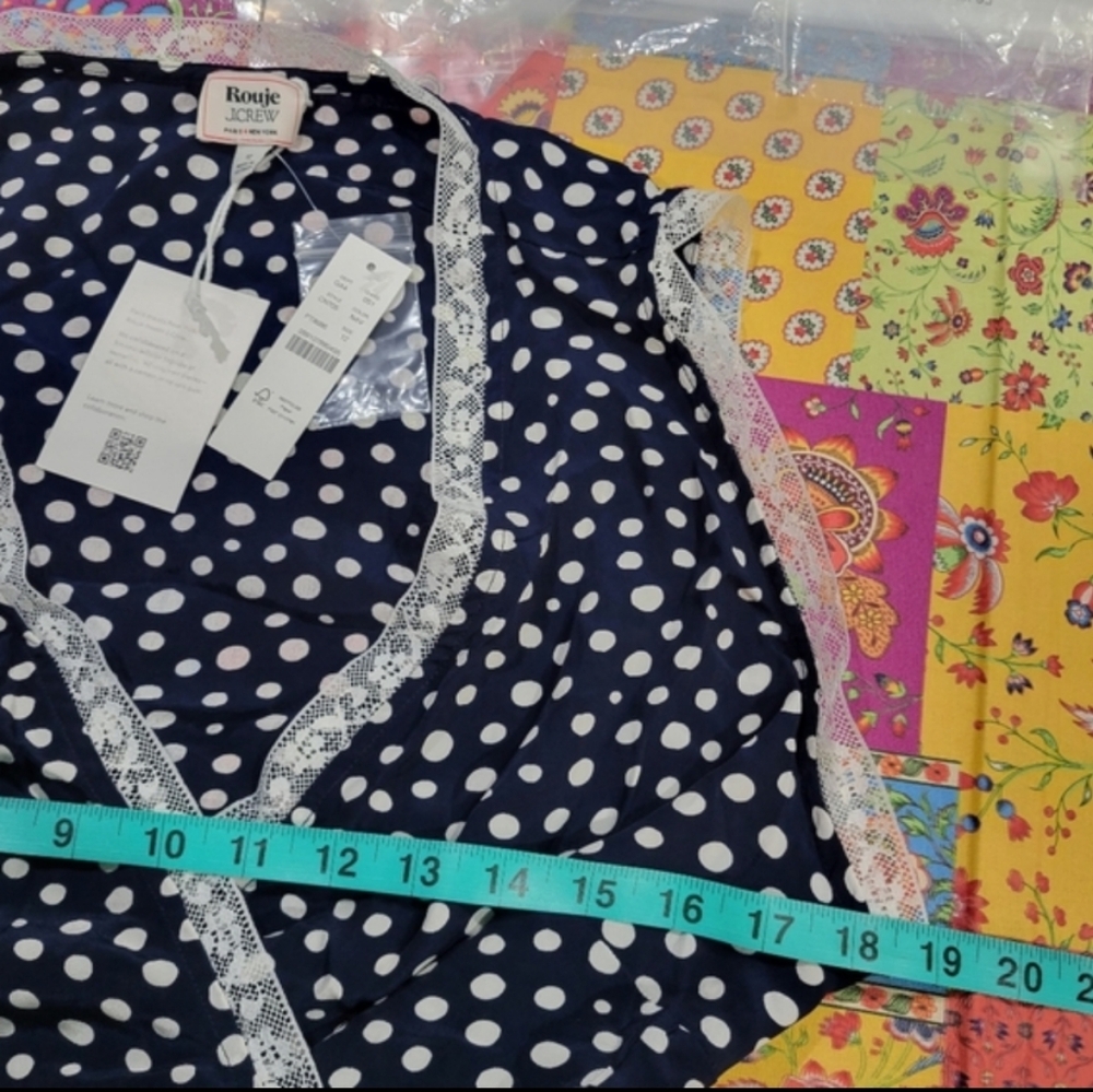 J Crew Rouje X J.Crew Rencard wrap dress CN705 Size 12 Polka Dots - Picture 8 of 8